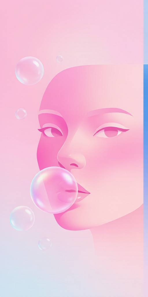 Bubble Gum matching PFP for couples and best friends – left profile picture