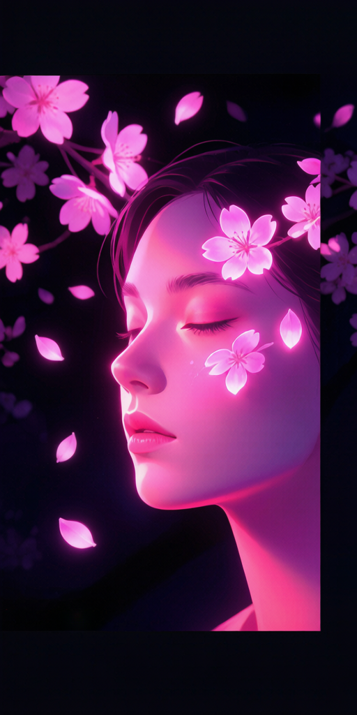 Neon Sakura matching PFP for gamers – left profile picture