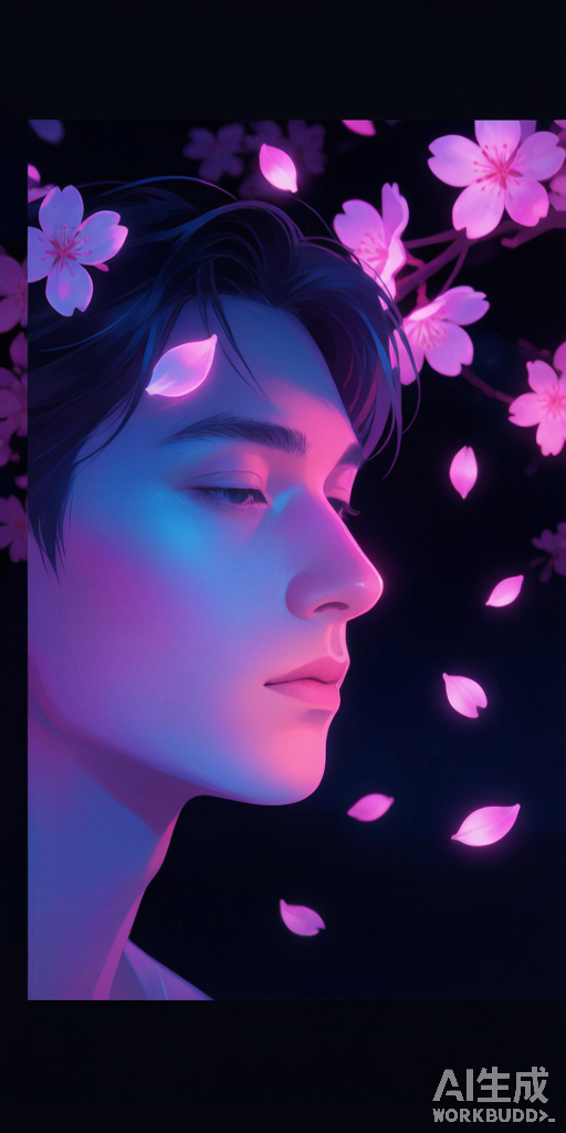 Neon Sakura matching PFP for gamers – right profile picture