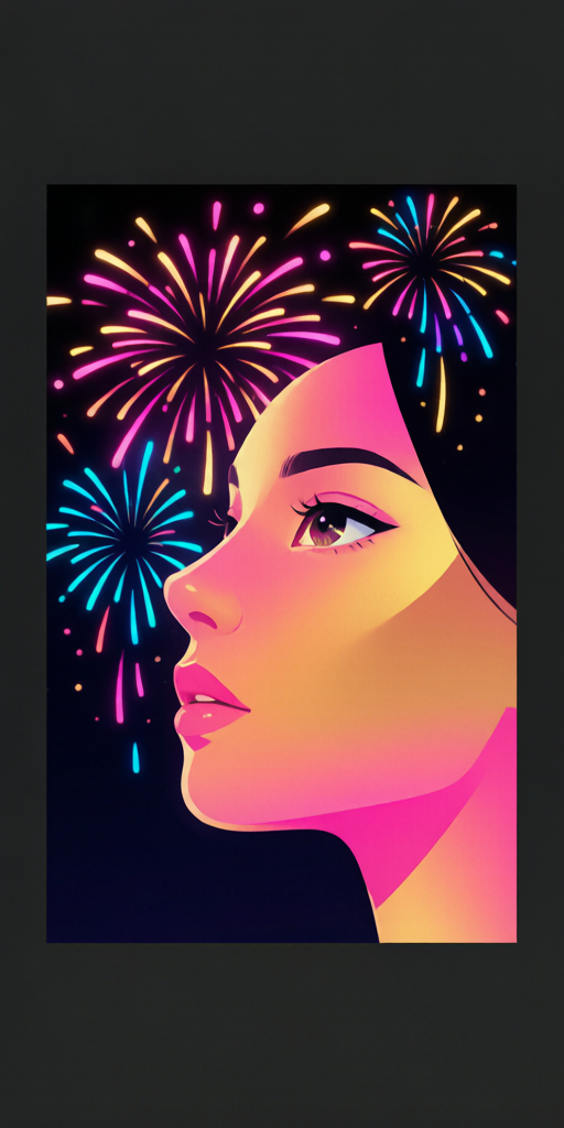 Neon Fireworks matching PFP for gamers – left profile picture
