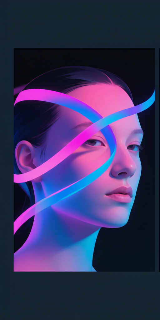 Neon Ribbons matching PFP for gamers – left profile picture