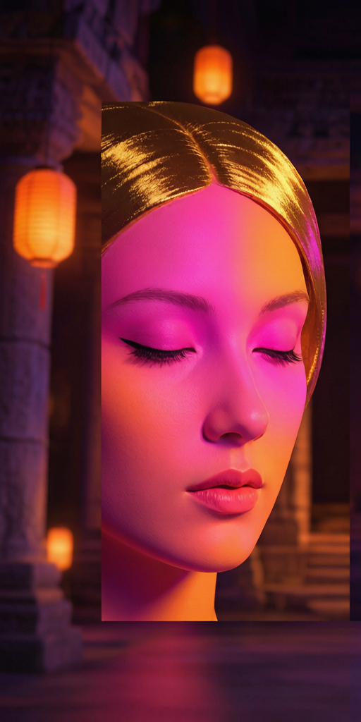 Neon Temple matching PFP for gamers – left profile picture