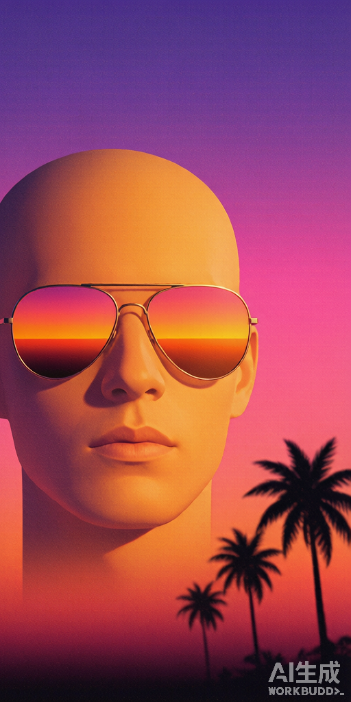 Sunset Palms matching PFP for couples and best friends – right profile picture