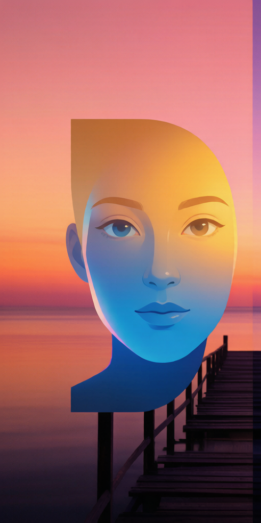 Sunset Pier matching PFP for couples and best friends – left profile picture