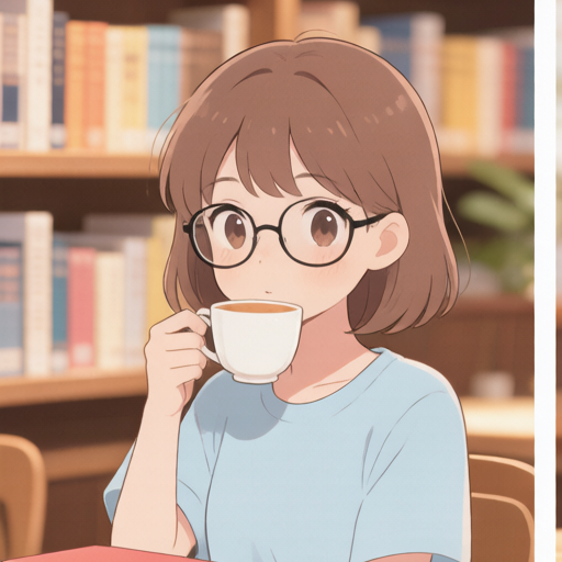 Bookstore Cafe matching PFP for couples and best friends – left profile picture