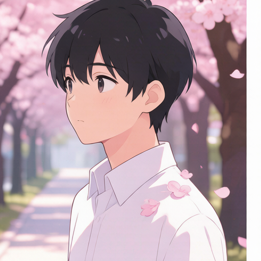 Cherry Blossom Tunnel matching PFP for couples and best friends – right profile picture