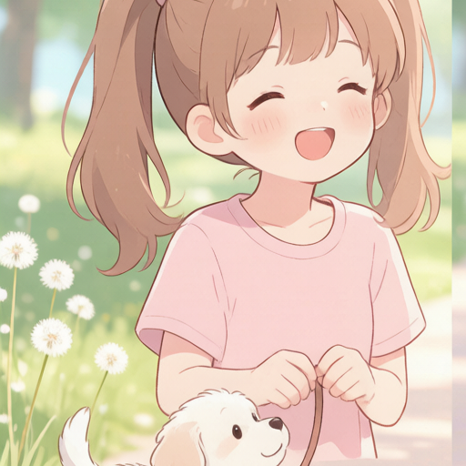Spring Puppy Walk matching PFP for couples and best friends – left profile picture