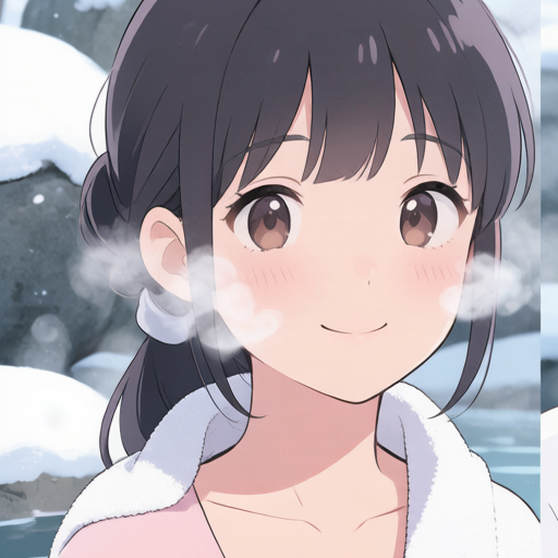 Winter Hot Springs matching PFP for couples and best friends – left profile picture