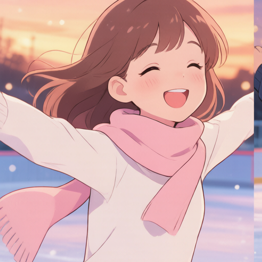 Winter Ice Skating matching PFP for couples and best friends – left profile picture