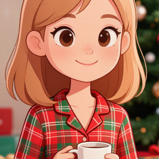 Christmas Pajama matching PFP for couples and best friends – left profile picture