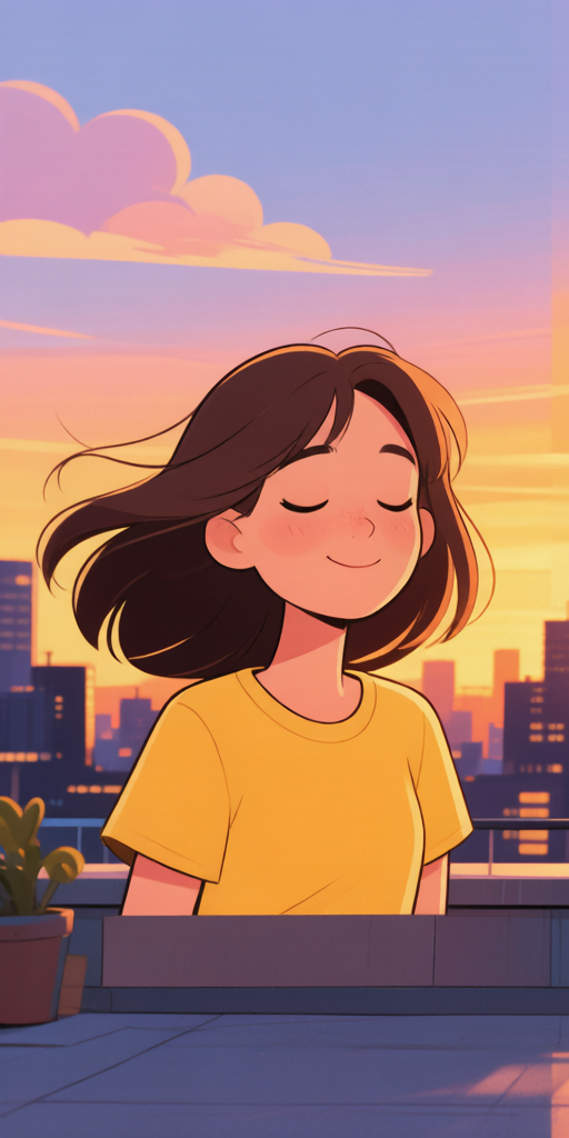 Rooftop Sunset BFFs matching PFP for best friends – left profile picture