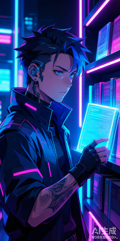 Neon Bookstore matching PFP for gamers – right profile picture