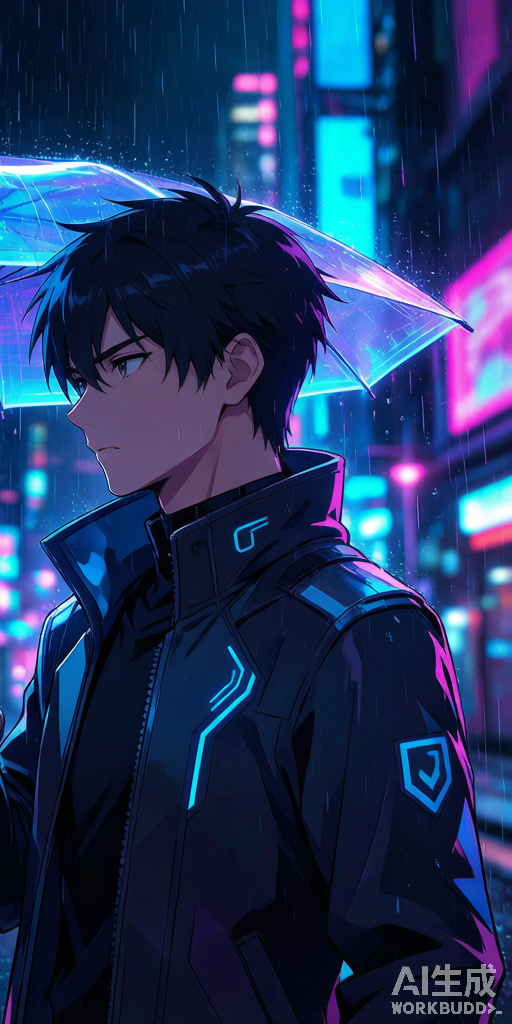 Neon Rain Walk matching PFP for gamers – right profile picture