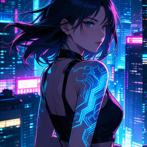 Neon Rooftop matching PFP for gamers – left profile picture