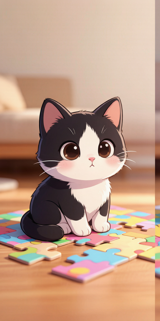 Puzzle Time Cats matching PFP for cute matching icons – left profile picture