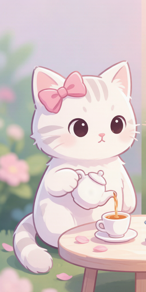 Tea Party Cats matching PFP for cute matching icons – left profile picture